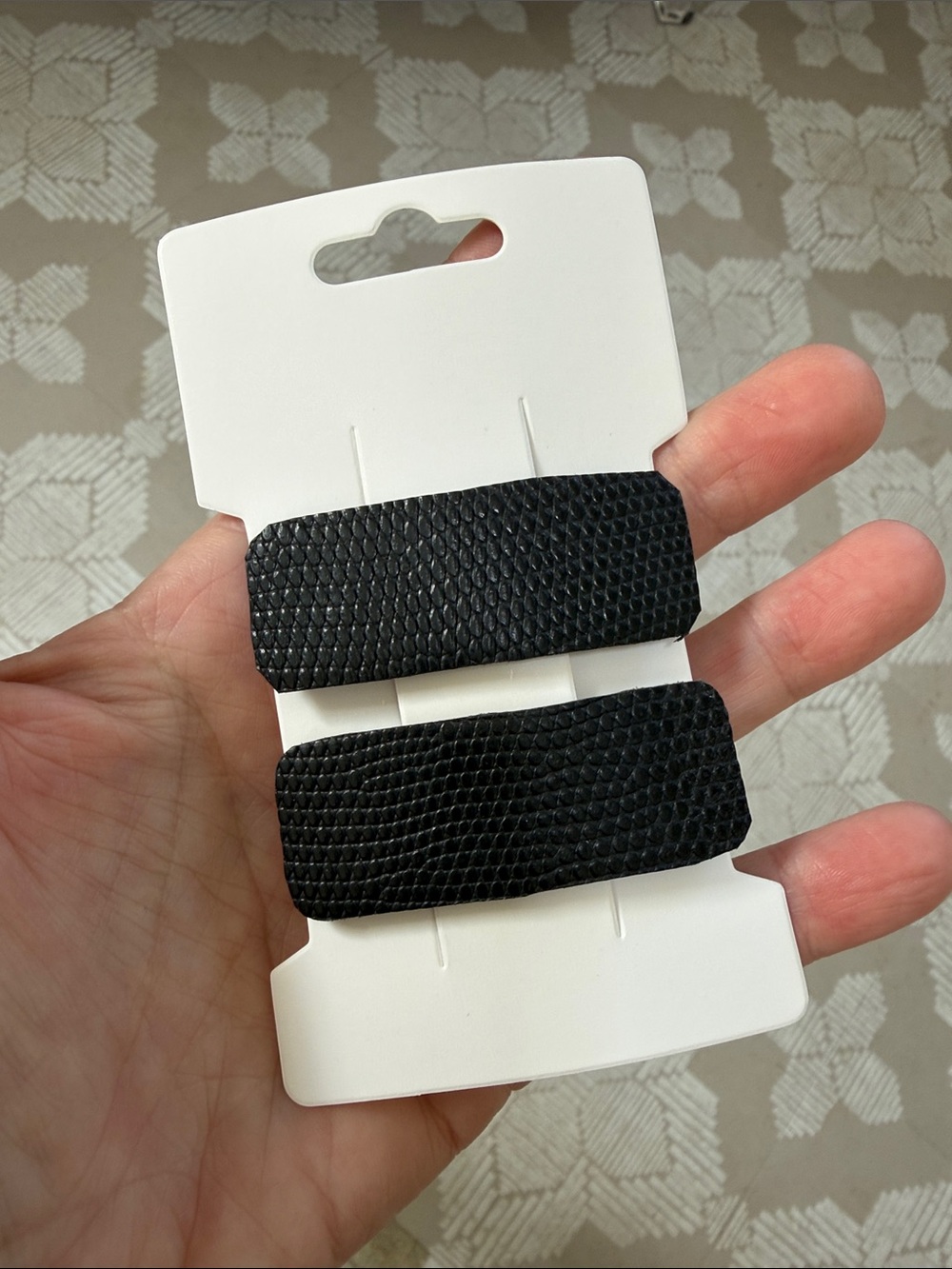 Ferragamo classic vintage material upcycled Black Hair Clips new minimalist luxx